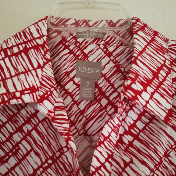 Red Patterned Button-Down - Picture 3 of 4